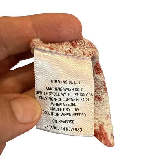 Style & Co Red Floral Long Sleeve Top Womens Size Petite S Casual Stretch Blouse - Picture 9 of 12